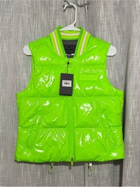 G/FORE Neon Lime Glossy Puffer Vest